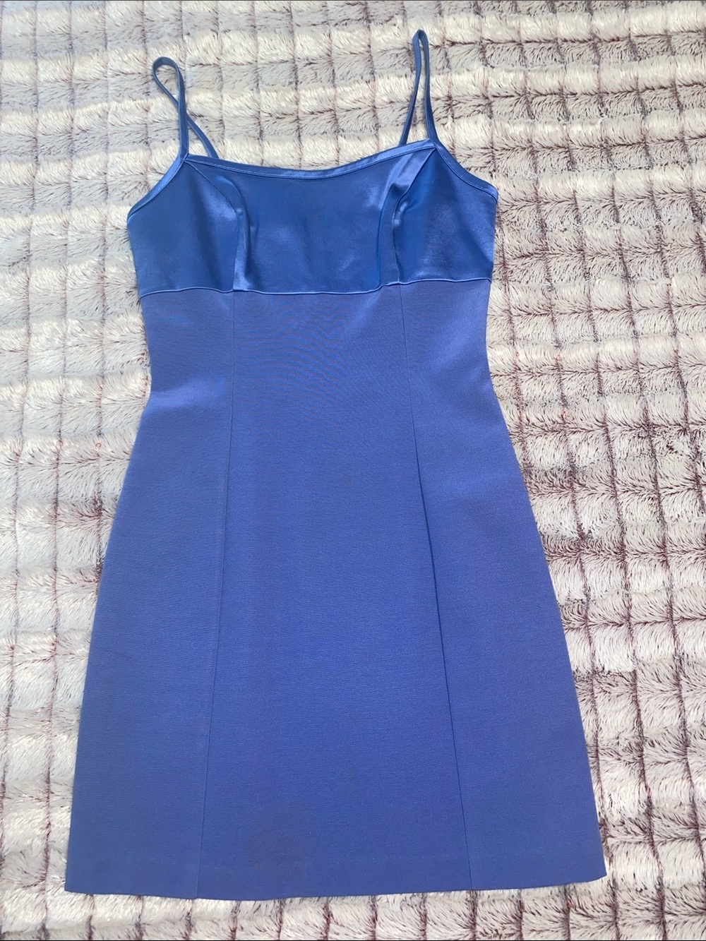 Cache Blue Spaghetti-Strap Mini Dress